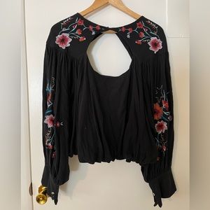 Free People embroidered blouse- size M